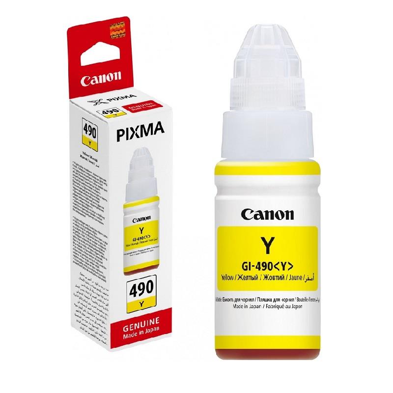 Canon GI-490 Orijinal Mürekkep Seti 4 Renk (Siyah, Mavi, Kırmızı, Sarı) - Yüksek Kapasiteli