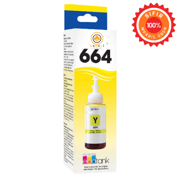 Epson 664 (T664) Muadil Mürekkep Seti 4 Renk (Siyah, Mavi, Kırmızı, Sarı) - Yüksek Kapasiteli