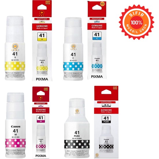 Drl Canon GI-490 Uyumlu 4'lü Muadil Mürekkep Seti - G2411 G3411 G2400 G3400 G4411 Için - (Pigment Siyah + 3 Renk ,c,y,r)