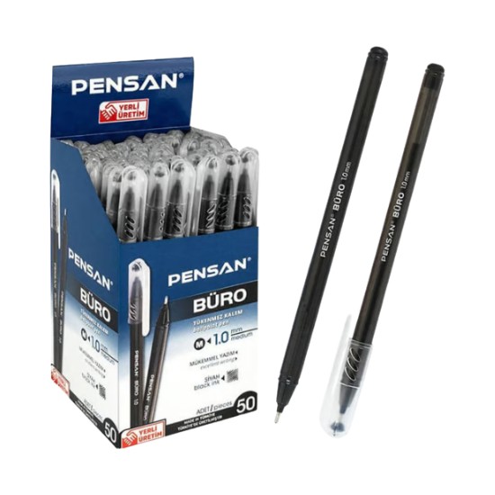 Pensan Büro 2270 Tükenmez Kalem 1.0 mm Siyah 50LI Paket